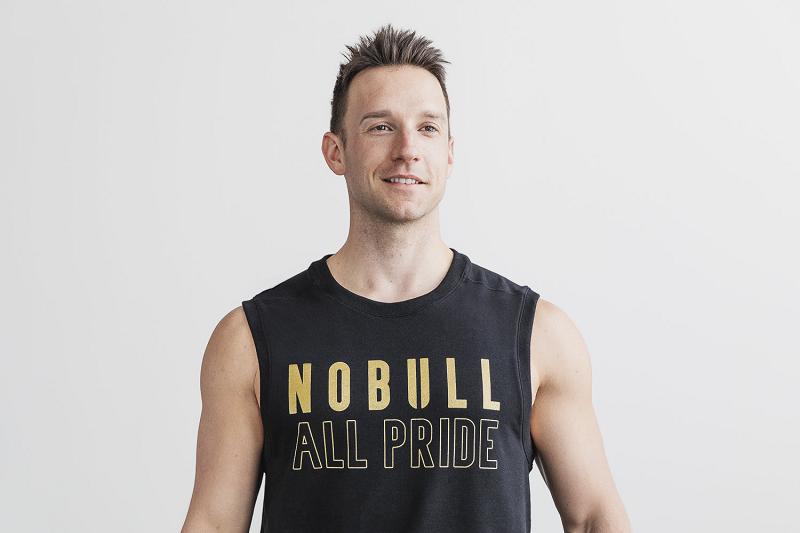 Black Nobull Sleeveless Crew (PRIDE) Men\'s Hoodie | CA M1558Q